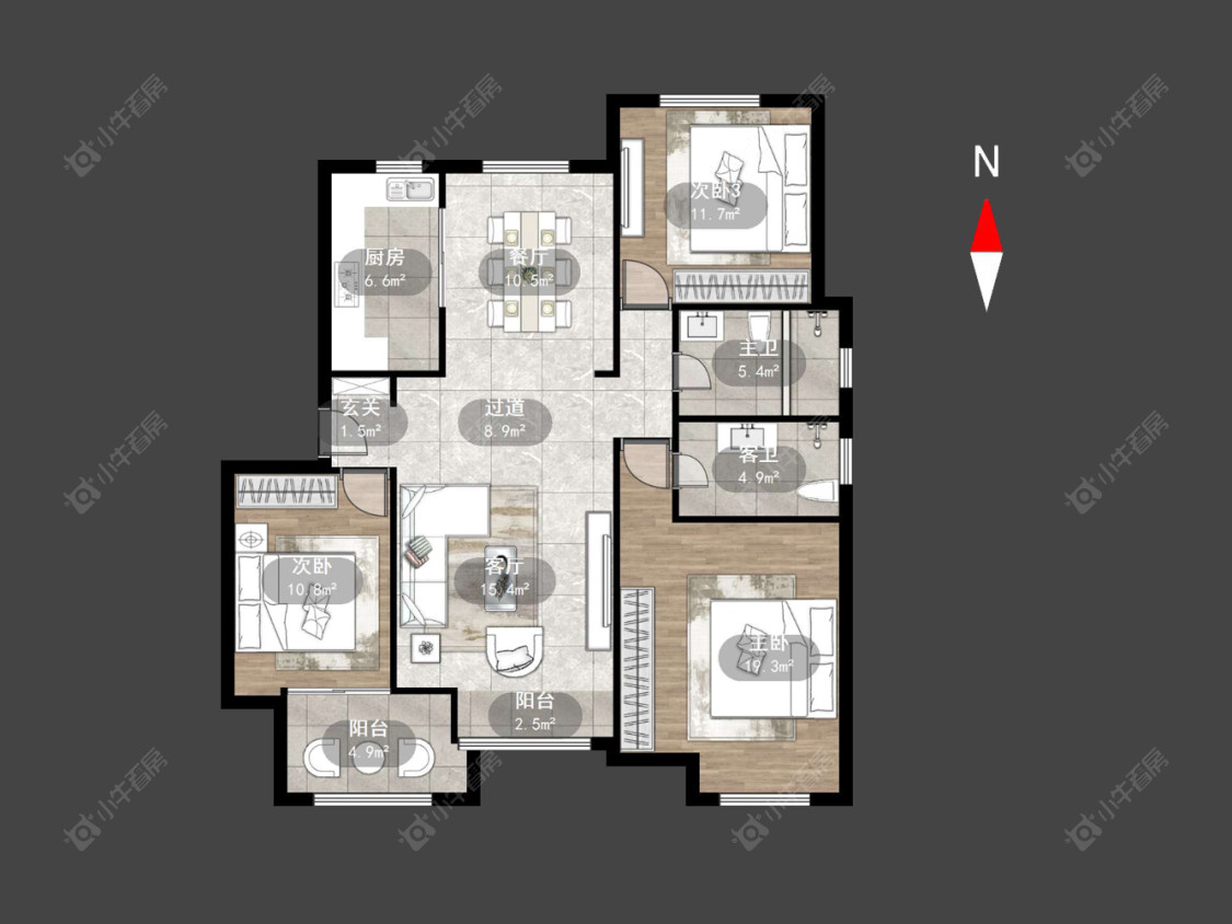 常州荣盛馨河郦舍在售二手房源户型图_小牛看房