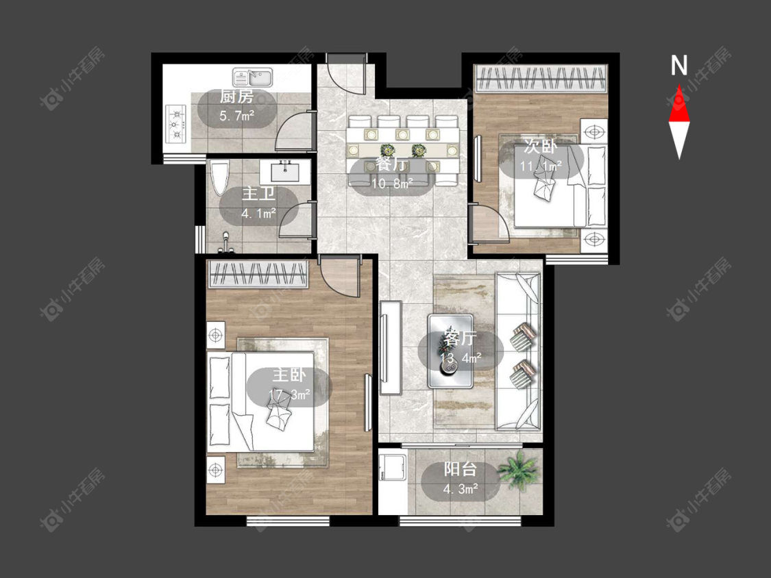 常州聚怡花园北区在售二手房源户型图_小牛看房