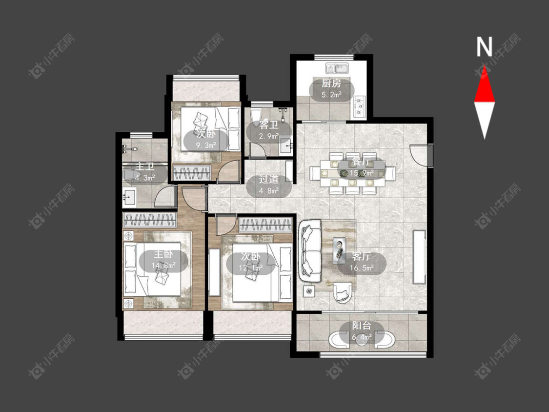 常州万科新都会在售二手房源户型图_小牛看房