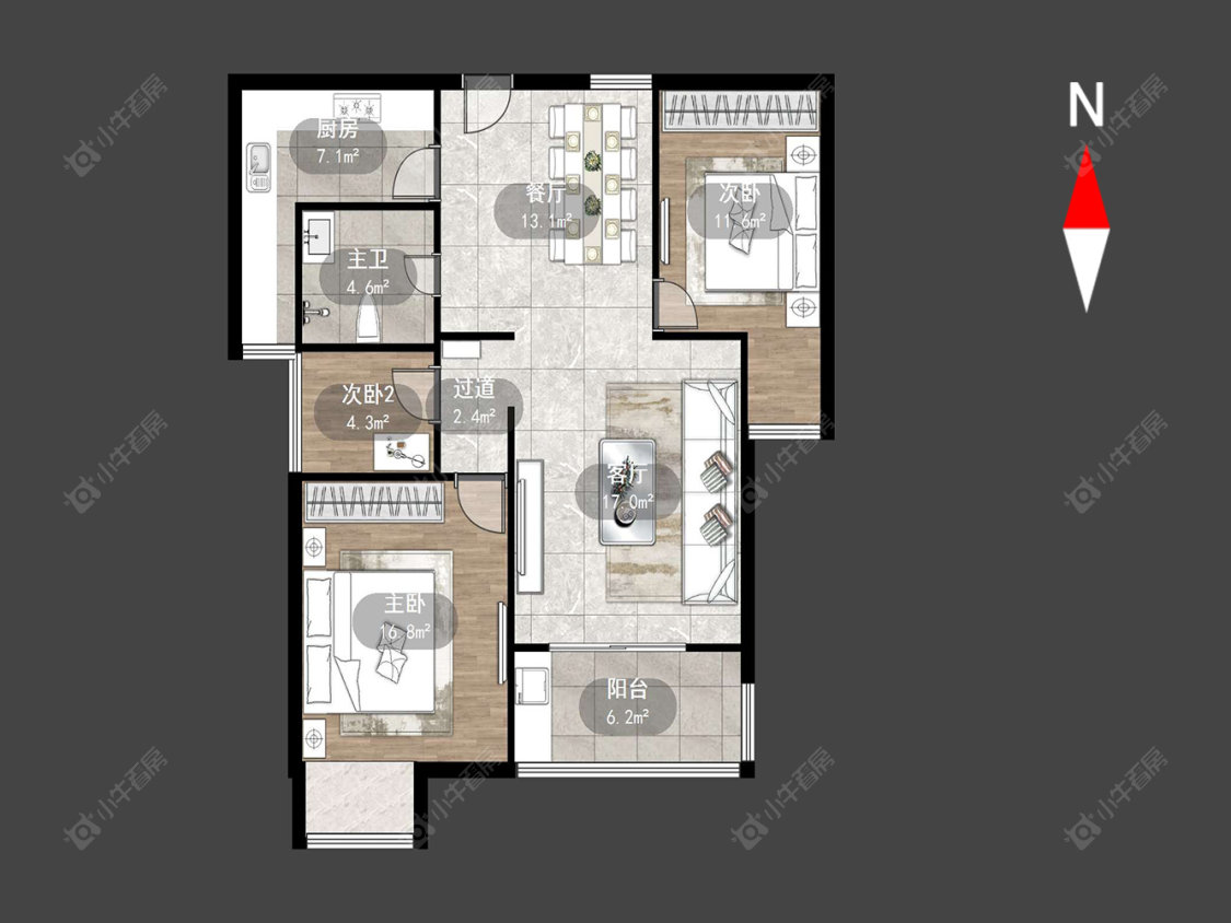 常州飞龙新苑在售二手房源户型图_小牛看房