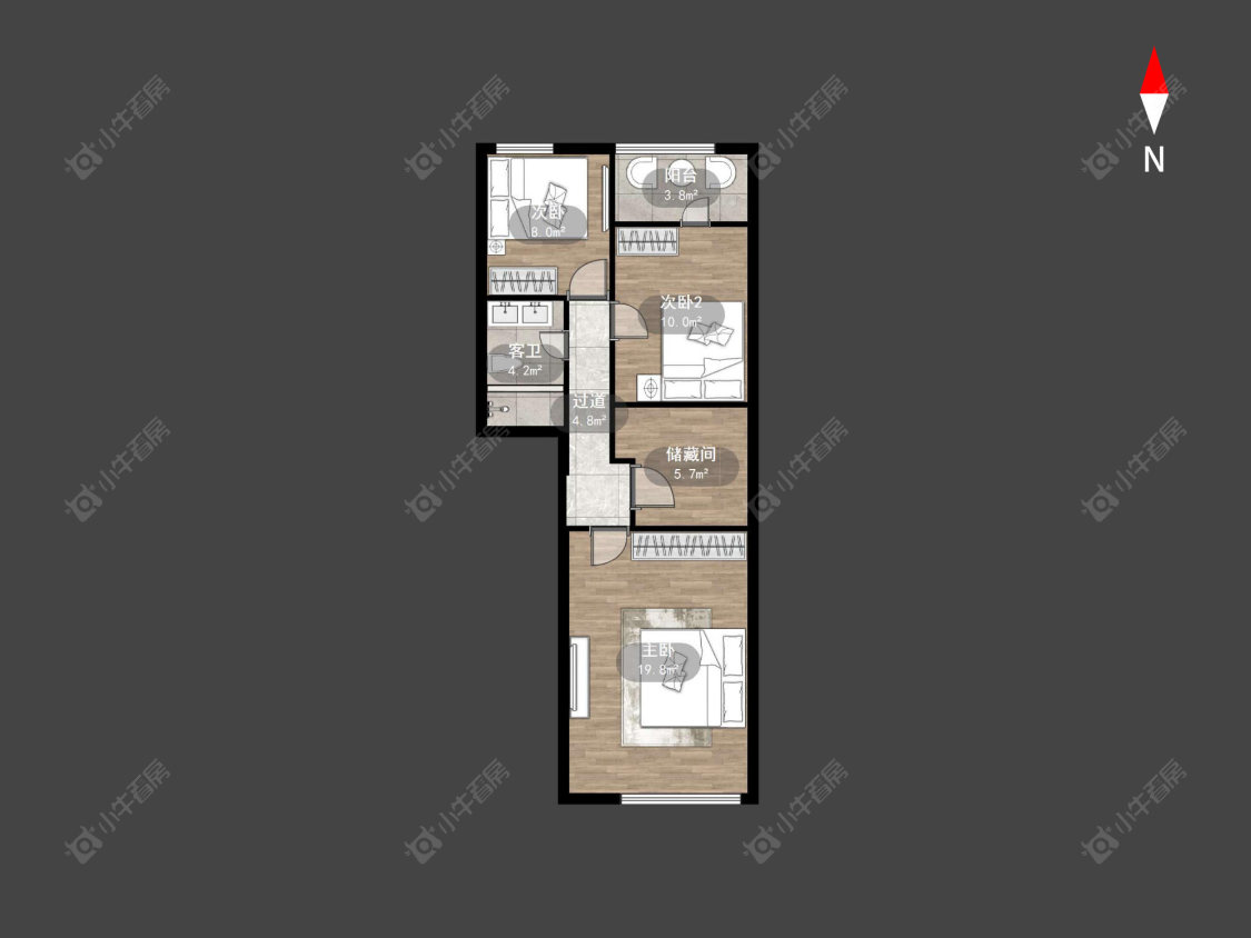 常州金谷公寓在售二手房源户型图_小牛看房