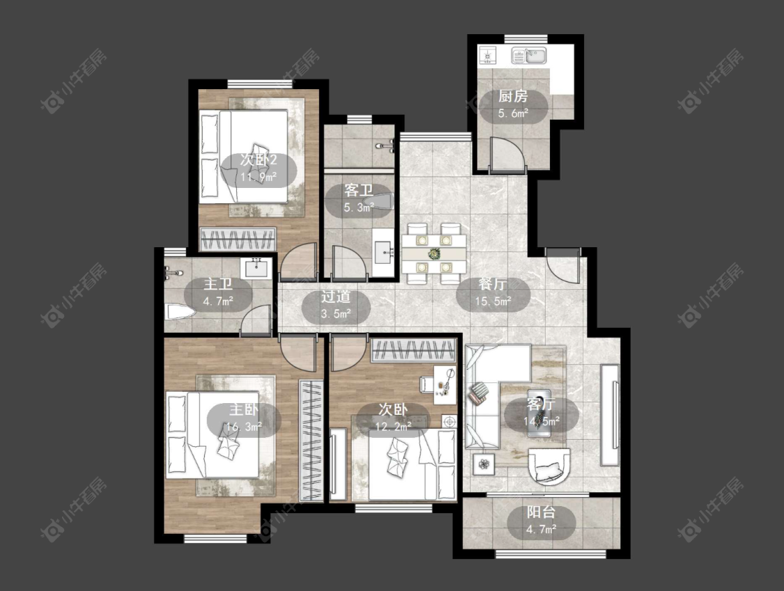 常州新景花苑三期在售二手房源户型图_小牛看房
