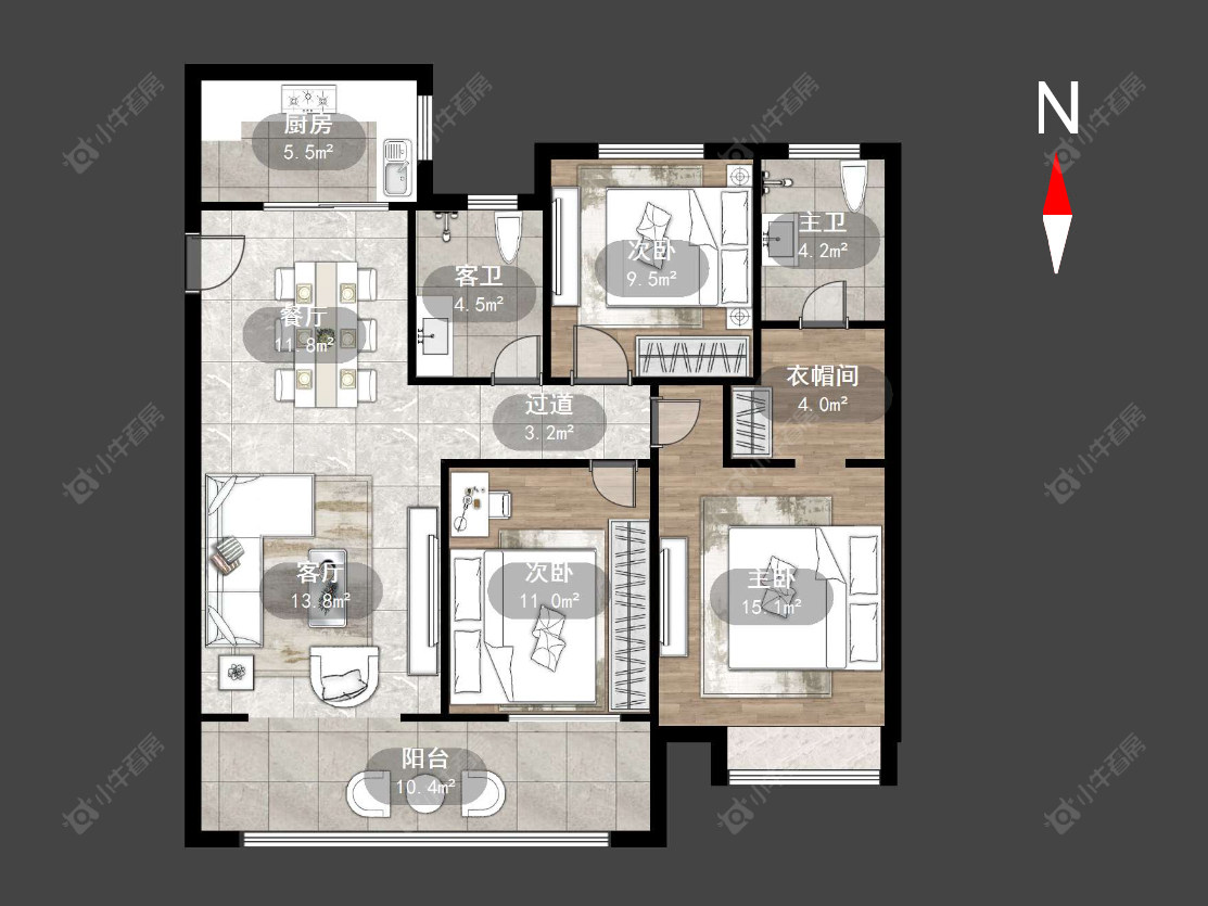 常州华润国际五期在售二手房源户型图_小牛看房