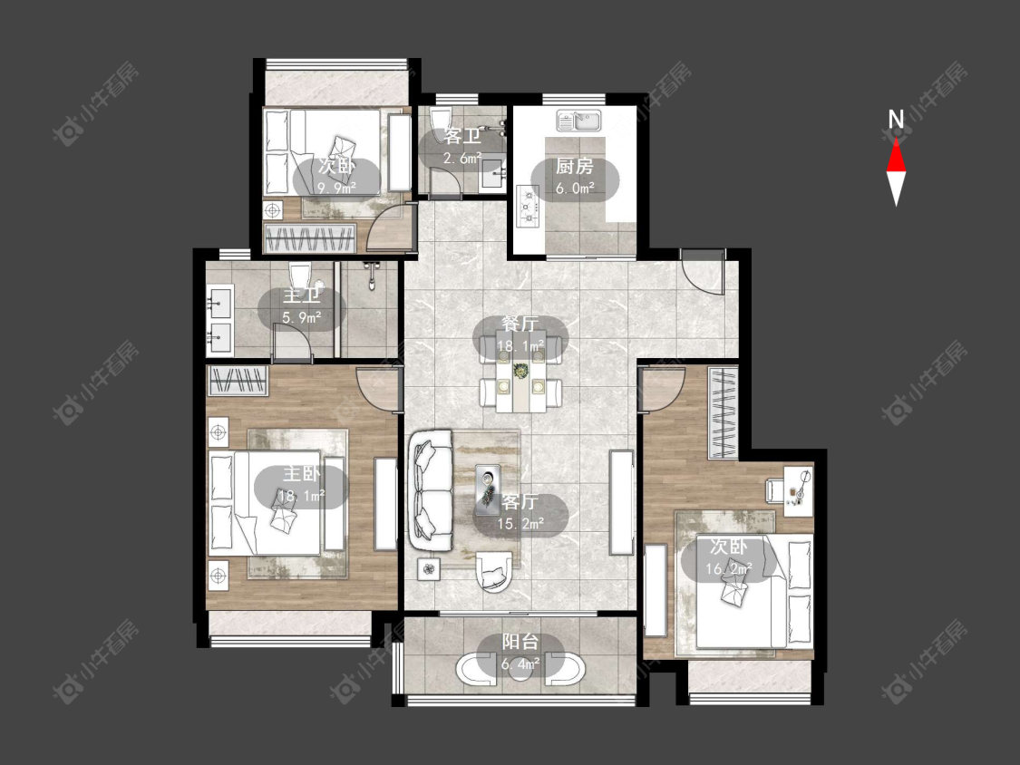 常州新城熙隽在售二手房源户型图_小牛看房