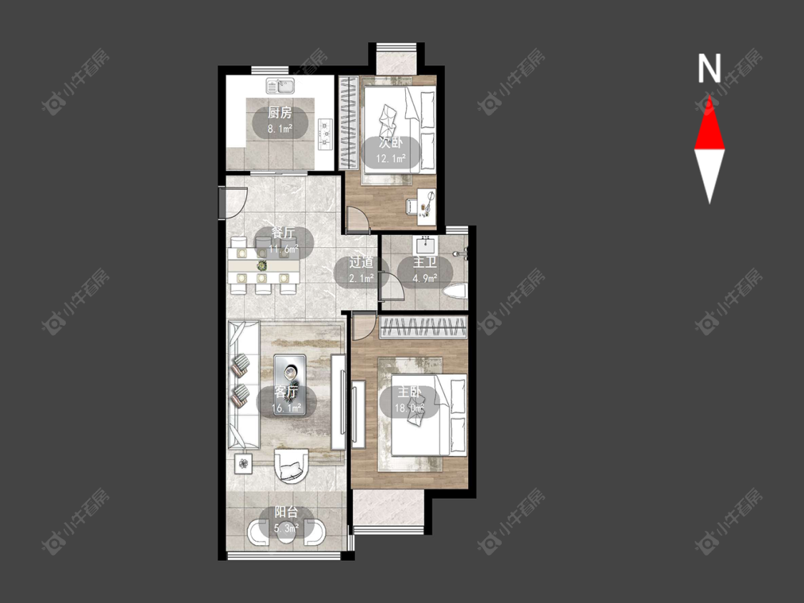 常州福地聚龙苑在售二手房源户型图_小牛看房