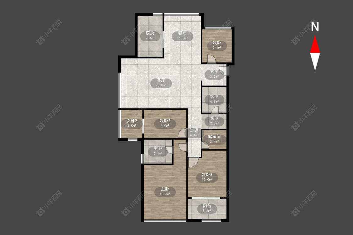 玉兰广场二期房源户型图 常州玉兰广场二期在售二手房源户型图_小牛看房