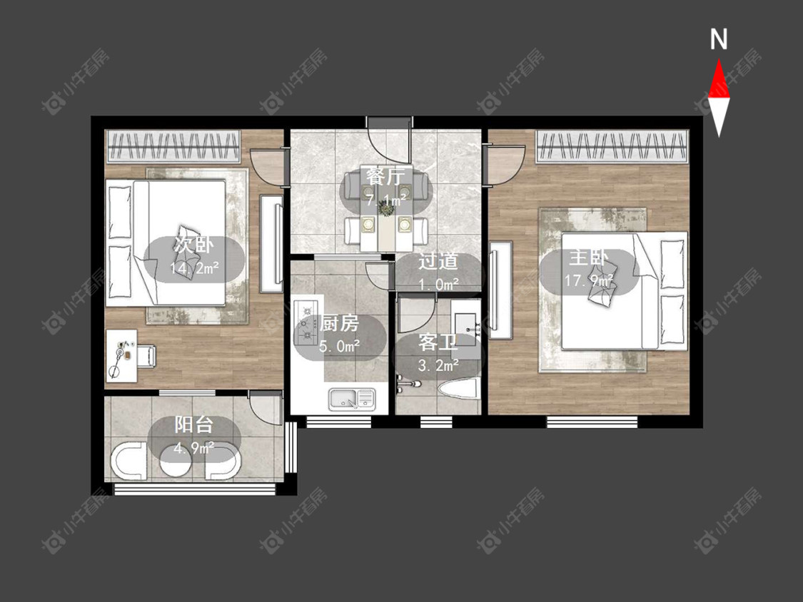常州工房南区在售二手房源户型图_小牛看房