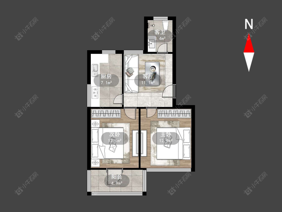 常州常飞公寓在售二手房源户型图_小牛看房