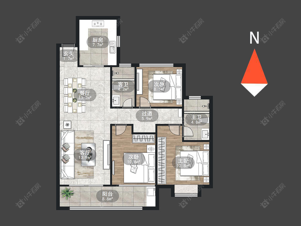 常州新城金樾在售二手房源户型图_小牛看房