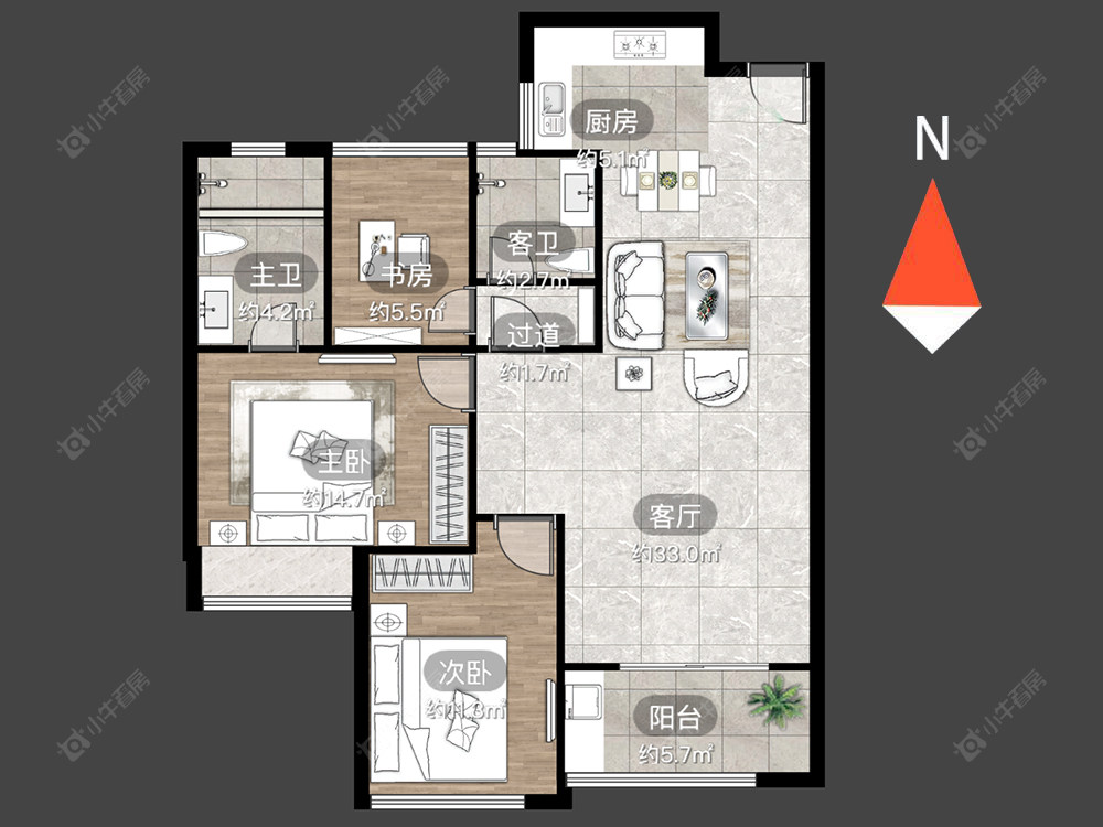 龙湖龙誉城三期房源户型图 常州龙湖龙誉城三期在售二手房源户型图_小牛看房