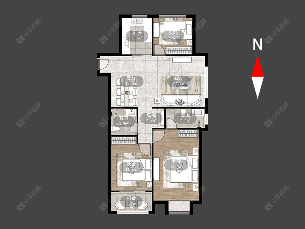 常州万科城在售二手房源户型图_小牛看房