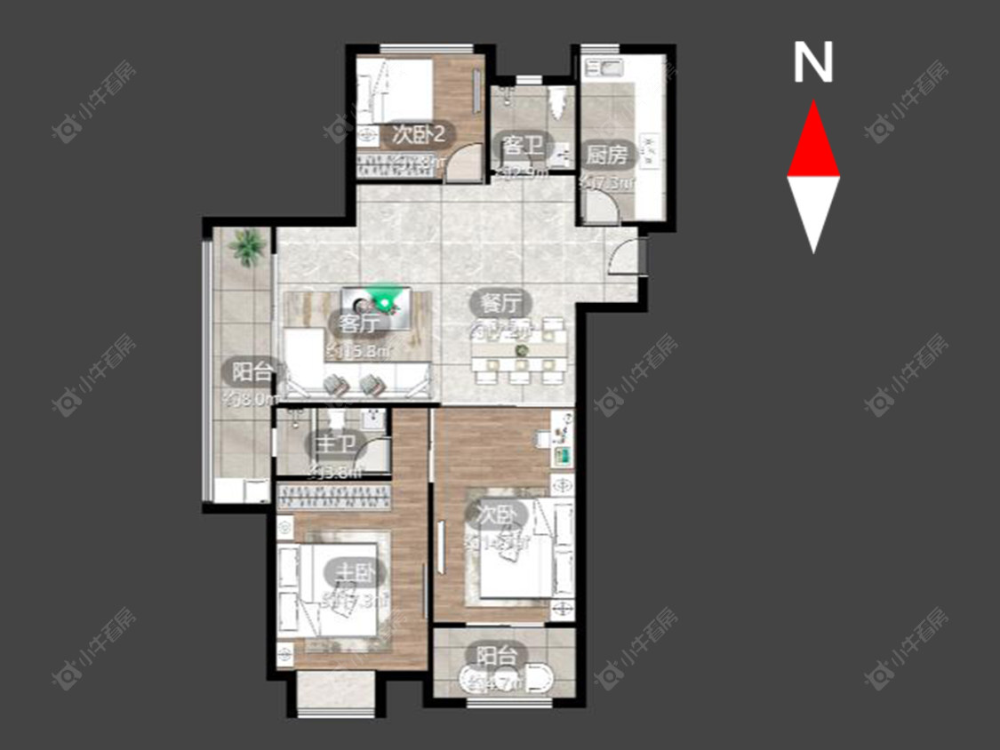 常州绿都万和城七区在售二手房源户型图_小牛看房