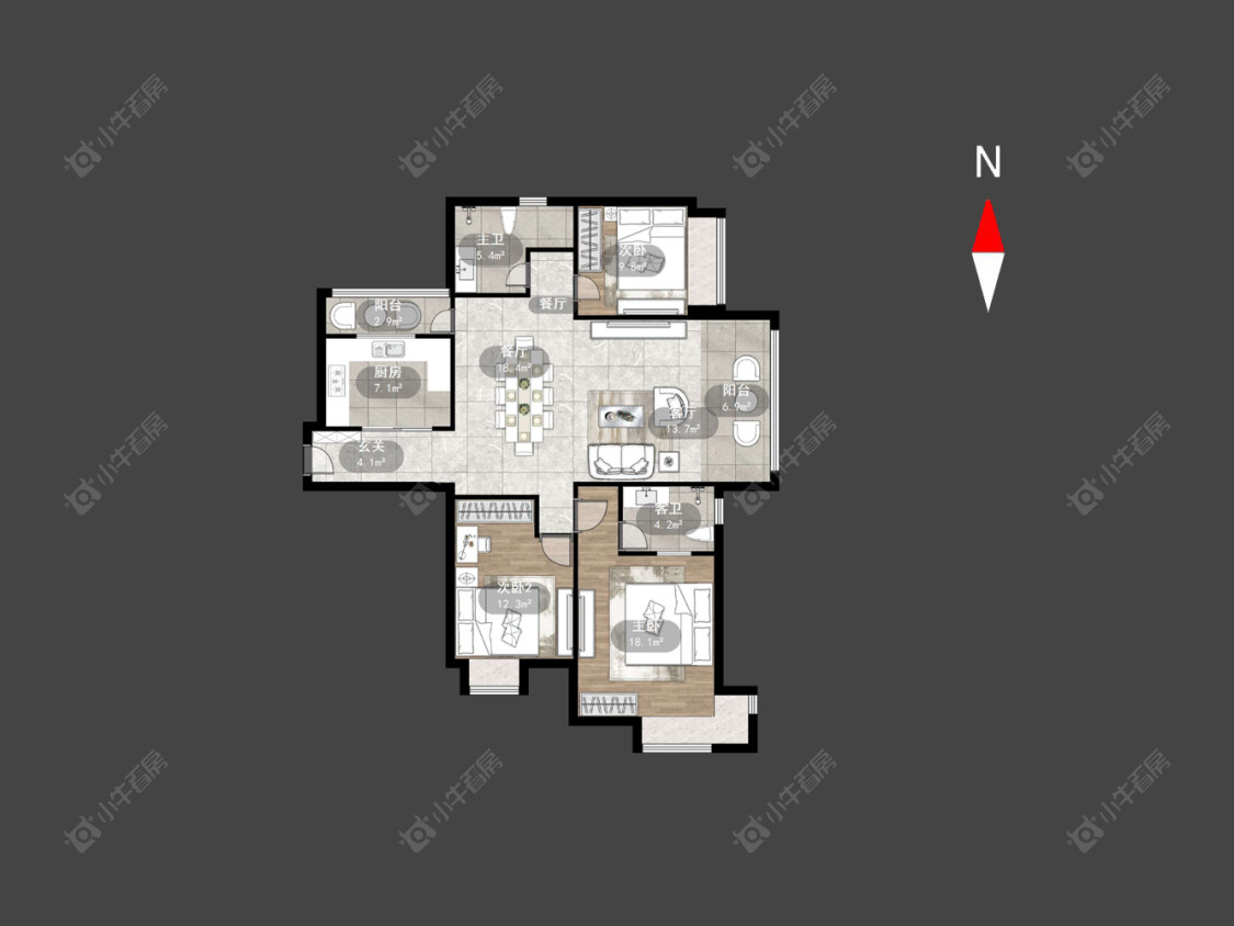 常州天润园在售二手房源户型图_小牛看房