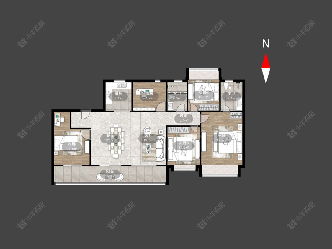 常州龙湖景粼天著在售二手房源户型图_小牛看房