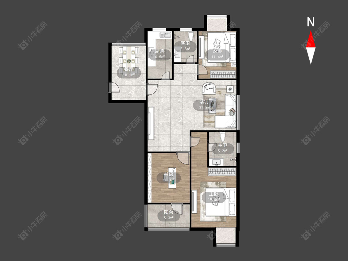 常州香江庭院在售二手房源户型图_小牛看房