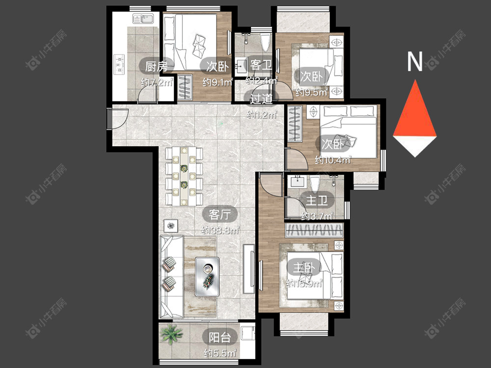 龙湖龙誉城三期房源户型图 常州龙湖龙誉城三期在售二手房源户型图_小牛看房