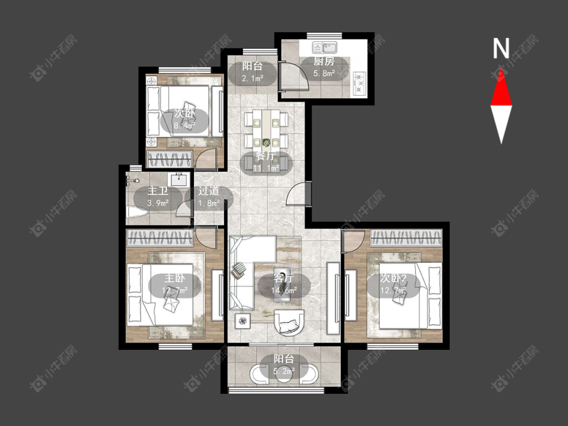常州丽江茗园在售二手房源户型图_小牛看房