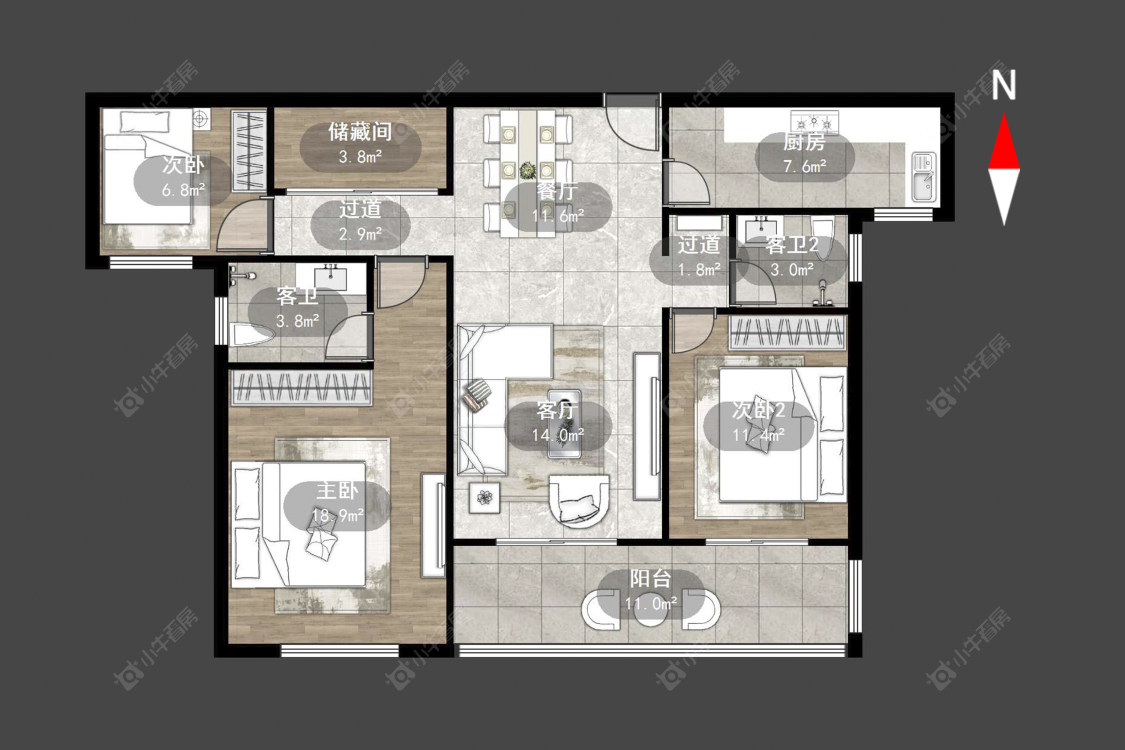 常州星河国际十一区在售二手房源户型图_小牛看房