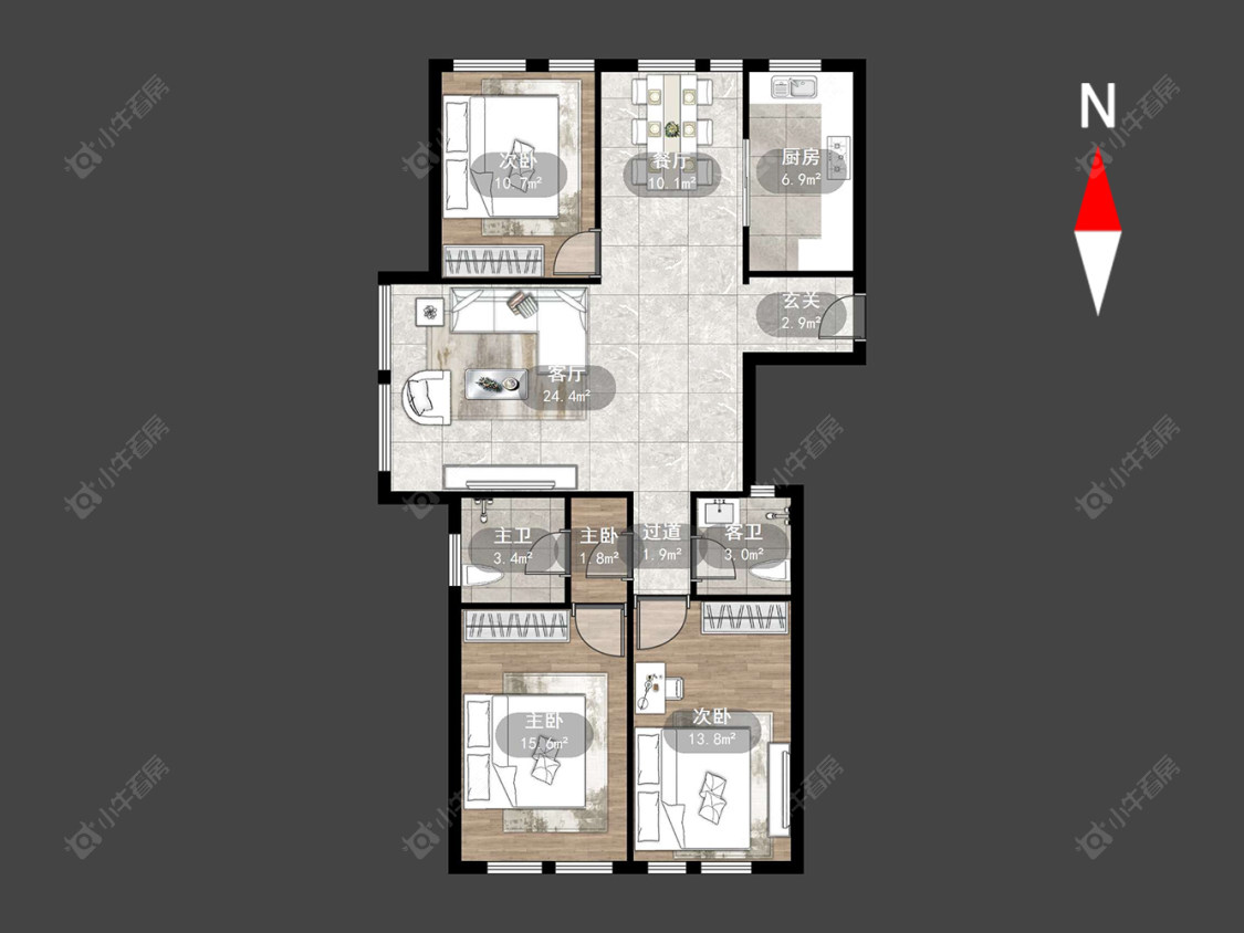常州金地花苑在售二手房源户型图_小牛看房