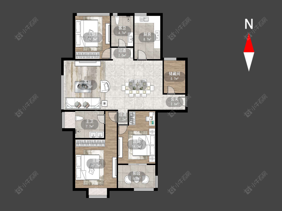 常州福地聚龙苑在售二手房源户型图_小牛看房