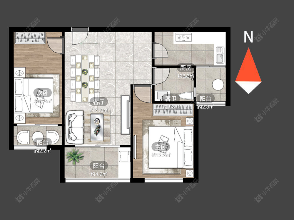 常州高成莱茵三期在售二手房源户型图_小牛看房