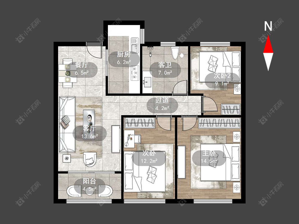 紫金城北区房源户型图 常州紫金城北区在售二手房源户型图_小牛看房