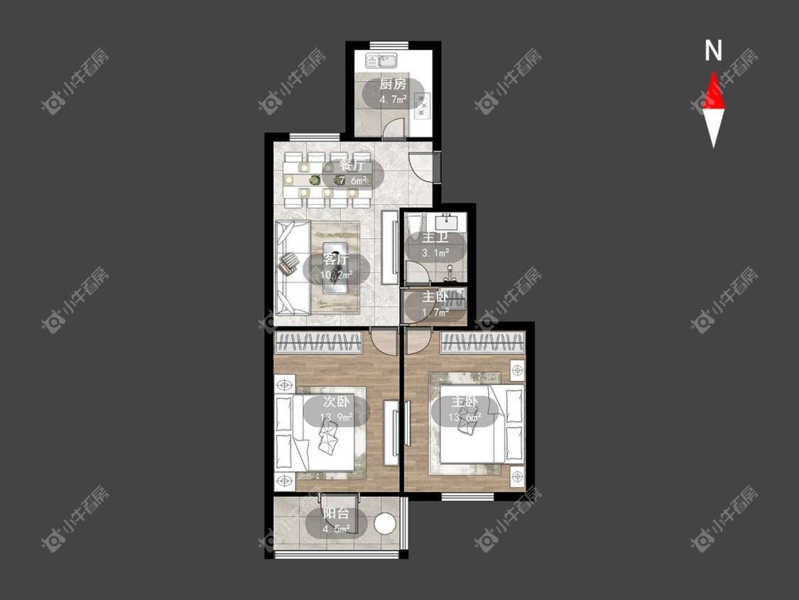 常州蓝天花园西区在租房源室内图_小牛看房