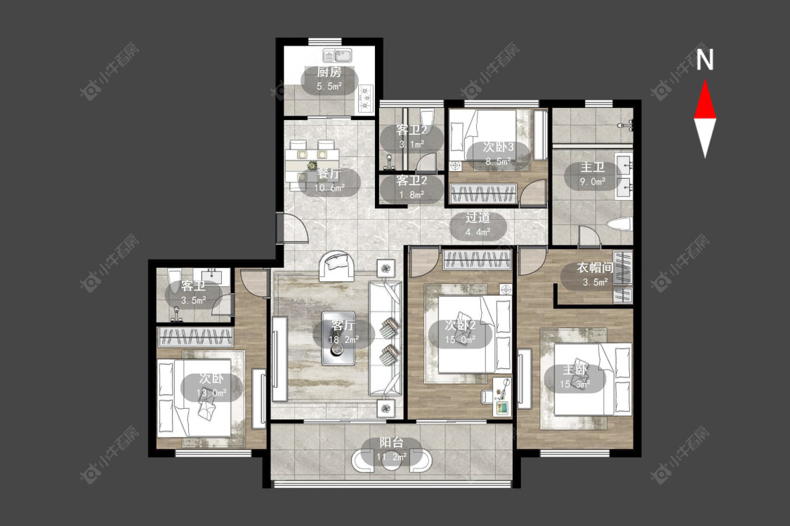 常州玉兰广场五期在售二手房源户型图_小牛看房