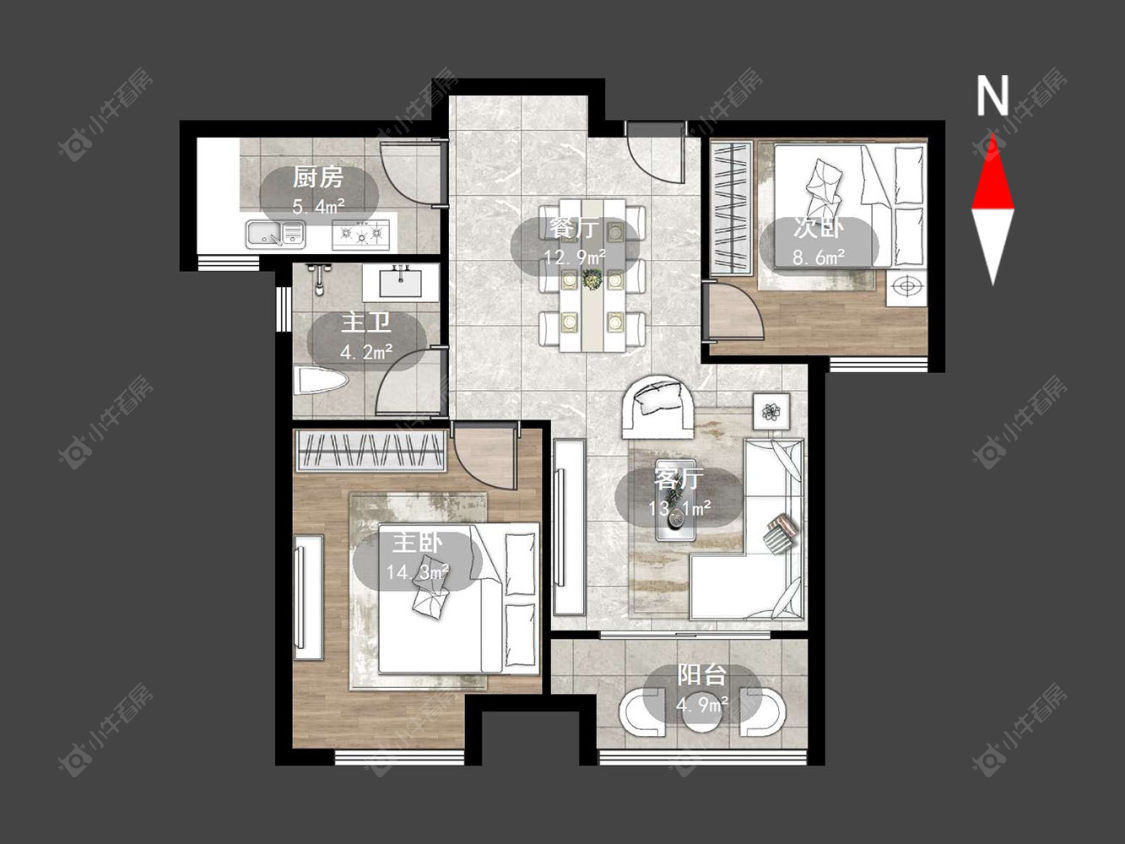 常州新城香溢澜桥一期在售二手房源户型图_小牛看房