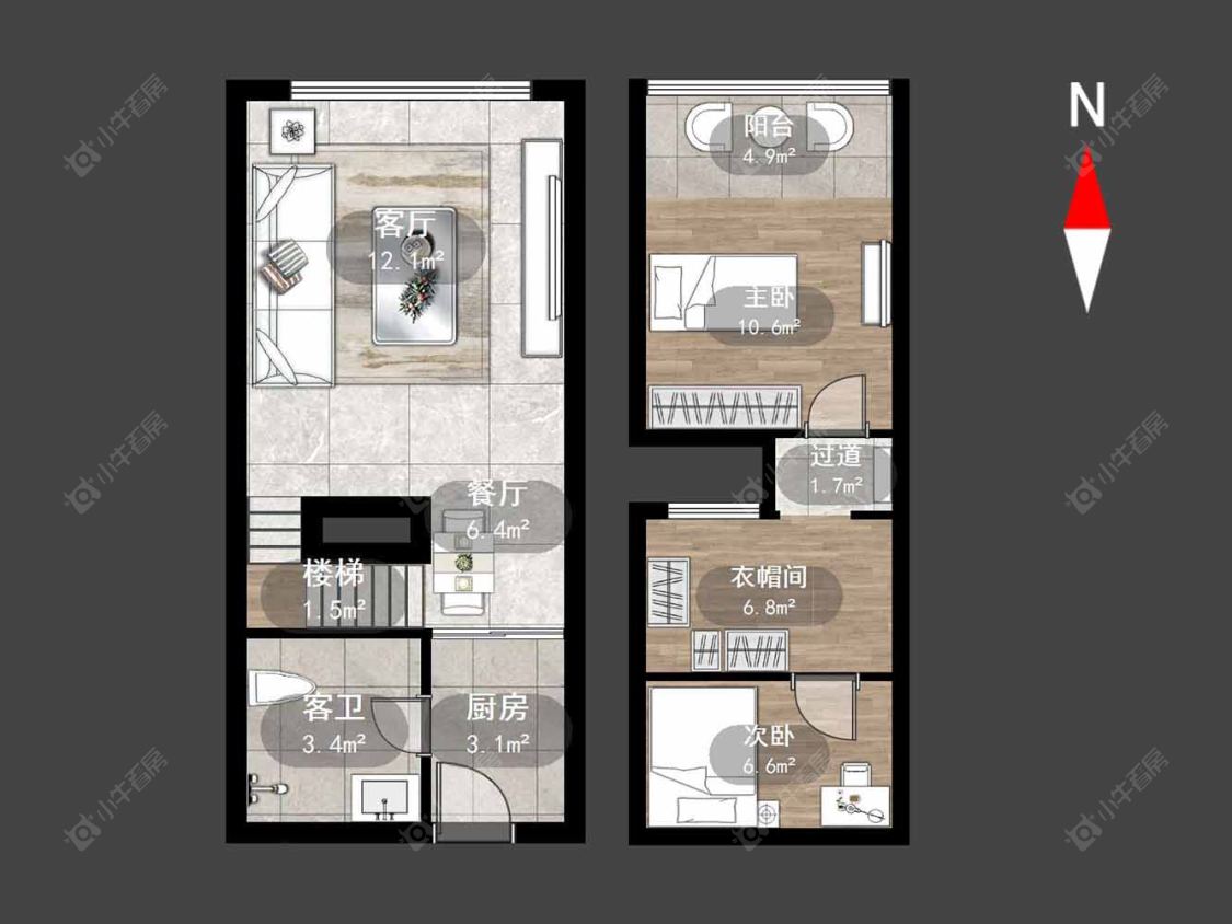 常州亚泰财富中心在售二手房源户型图_小牛看房