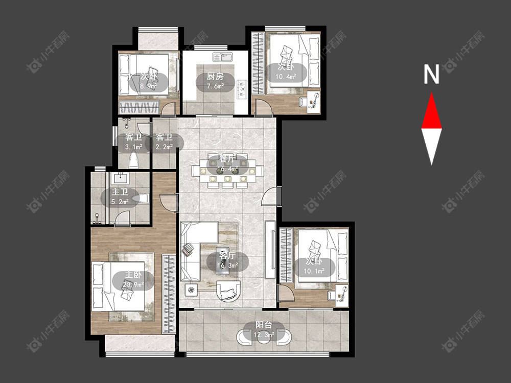 常州三盛汝悦春秋在售二手房源户型图_小牛看房