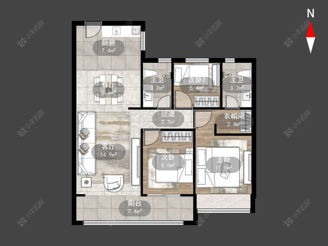 保利和光晨樾房源户型图 常州保利和光晨樾在售二手房源户型图_小牛看房