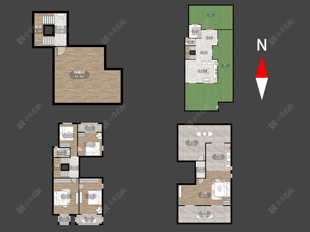 翡丽蓝湾别墅区房源户型图 常州翡丽蓝湾别墅区在售二手房源户型图_小牛看房