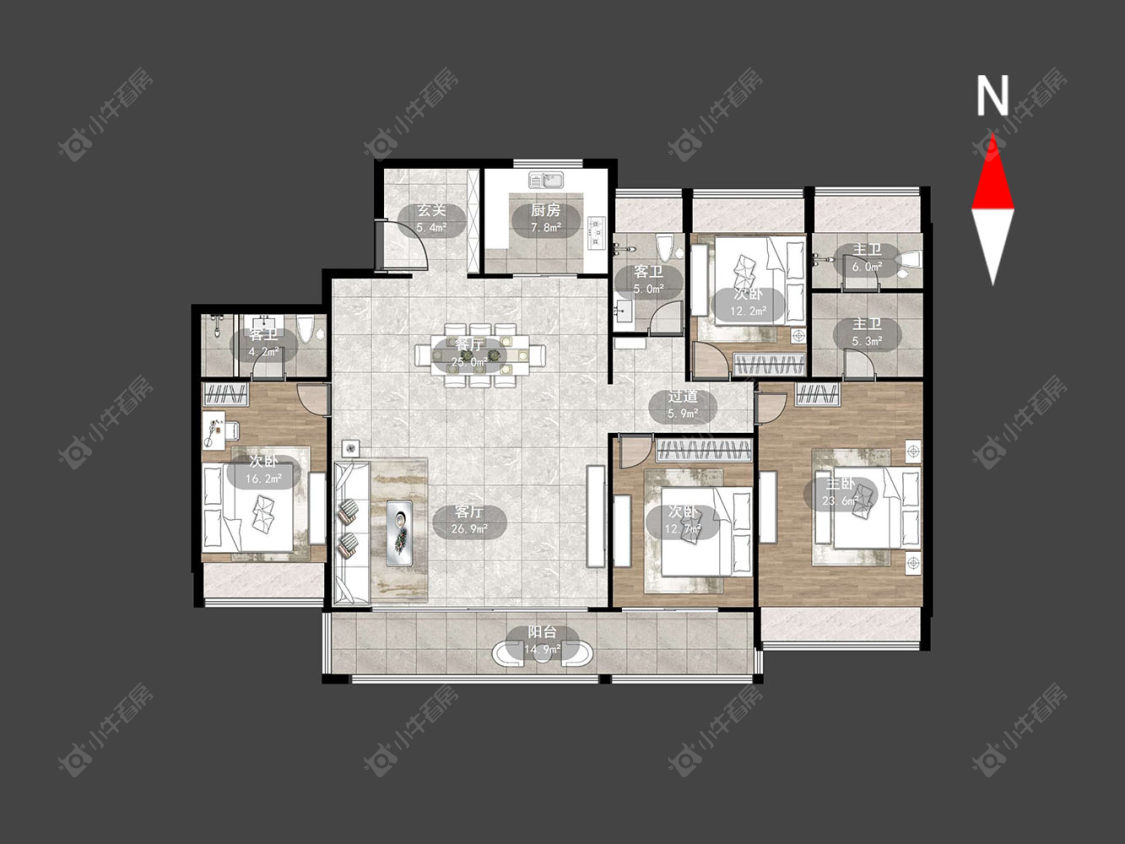 常州国色风华在售二手房源户型图_小牛看房