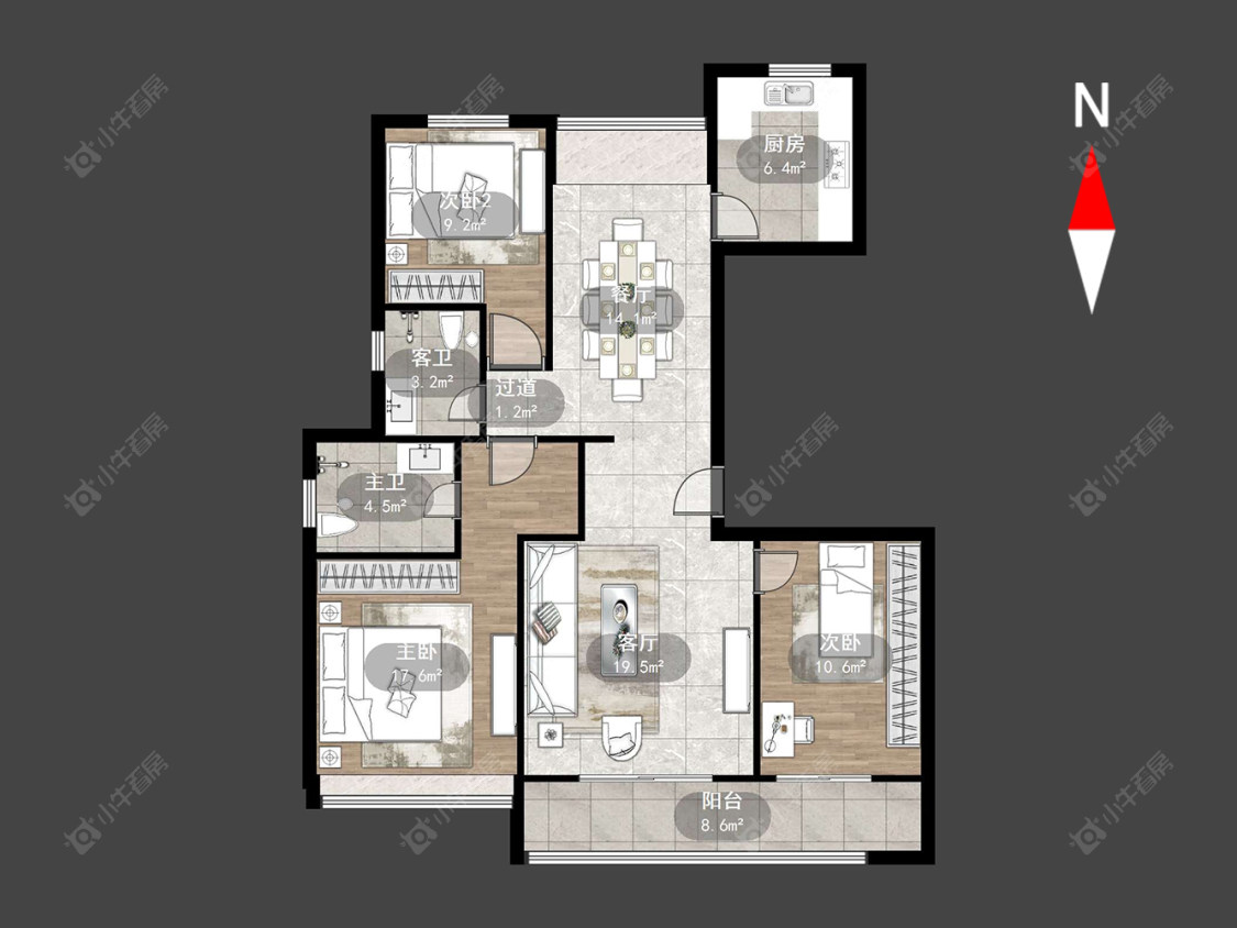 常州牡丹三江公馆在售二手房源户型图_小牛看房