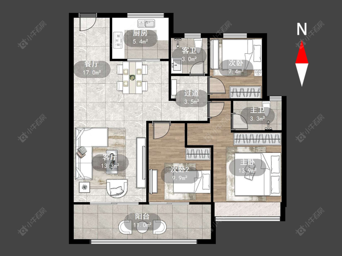 常州旭辉都会江来在售二手房源室内图_小牛看房