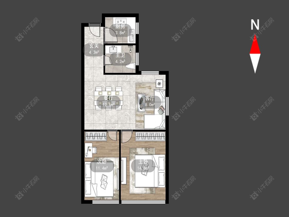 常州新城蓝钻苑东区在售二手房源户型图_小牛看房