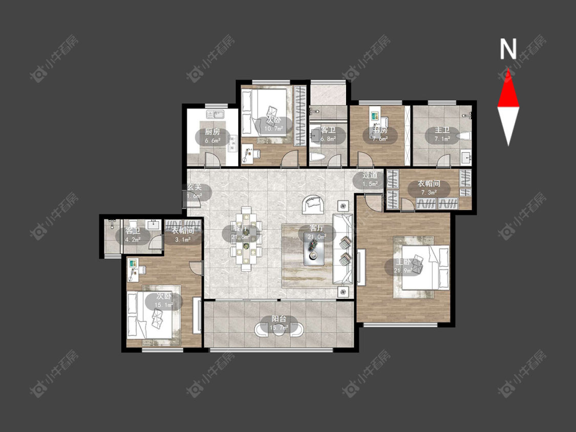 常州景瑞天玺在售二手房源户型图_小牛看房