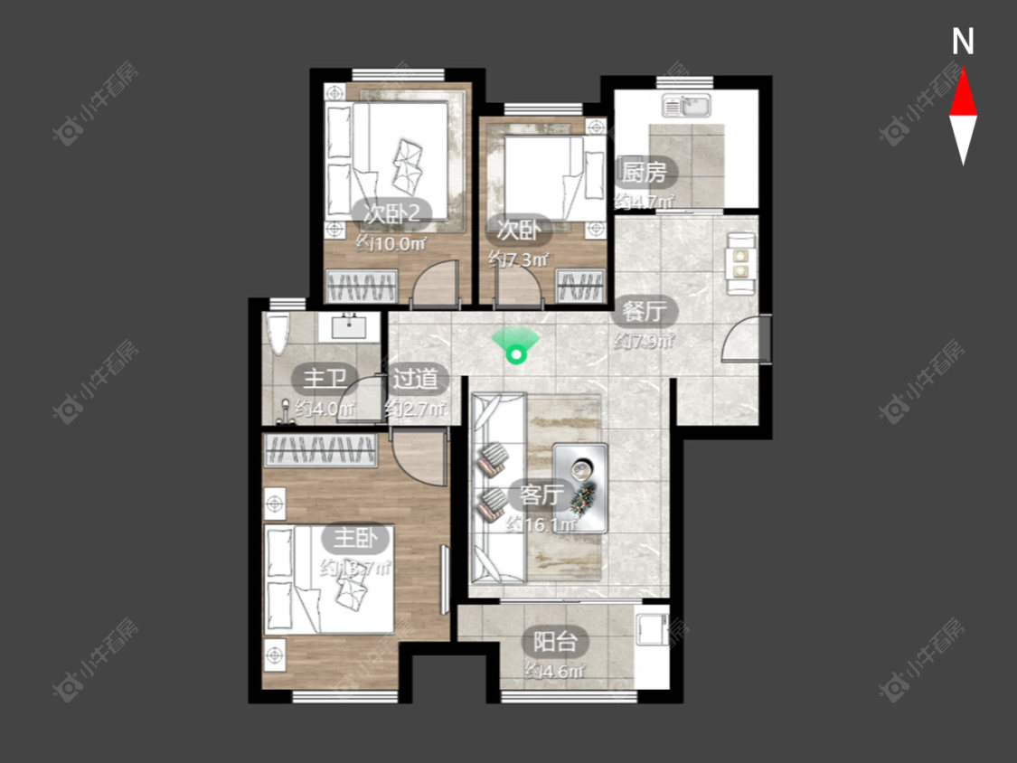 常州新城香溢澜桥一期在售二手房源户型图_小牛看房