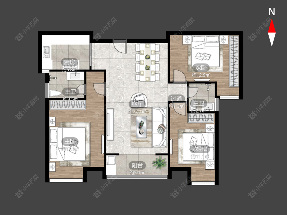 常州宝龙国际花园一期在售二手房源户型图_小牛看房