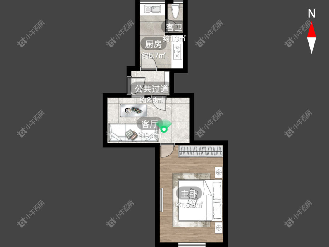 常州常钢宿舍在租房源户型图_小牛看房