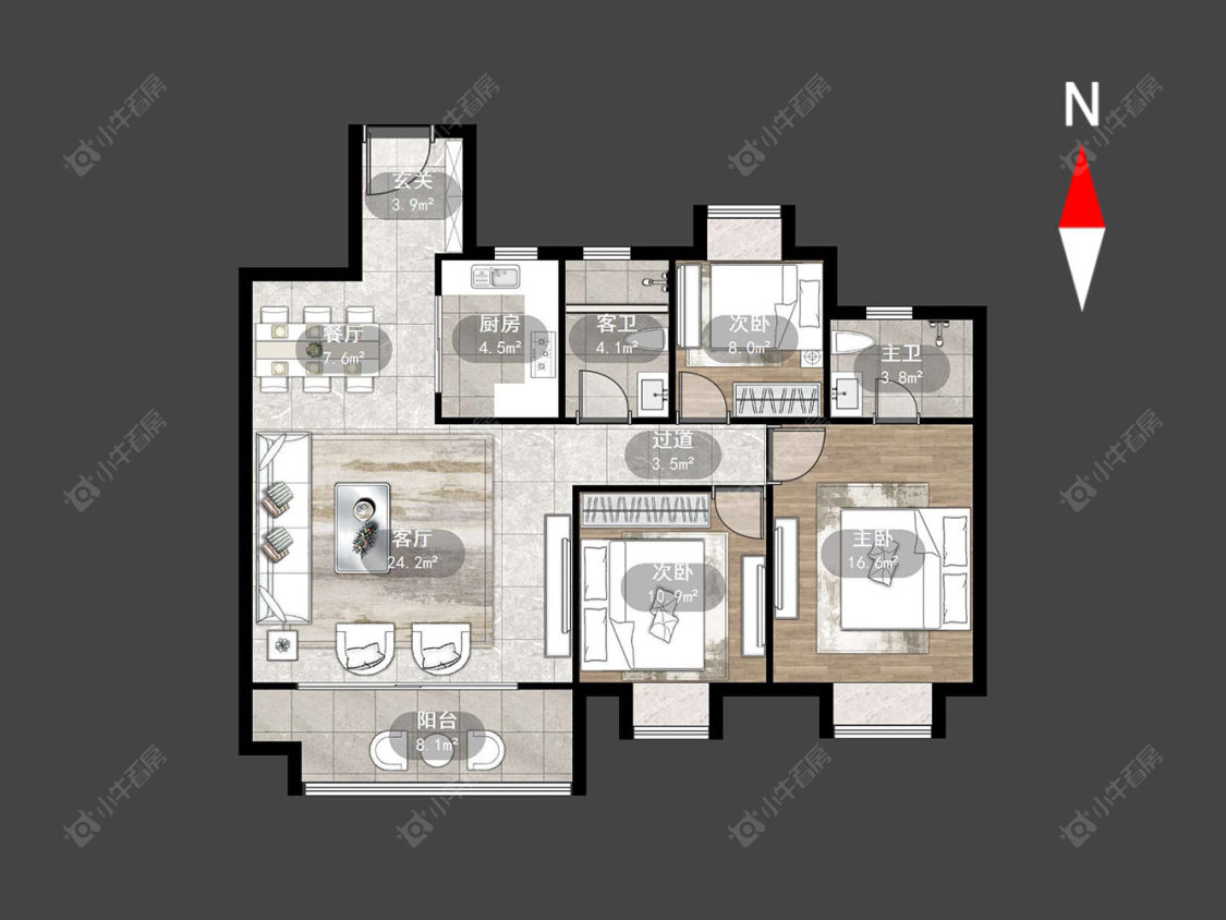 常州明昱玖园在售二手房源户型图_小牛看房