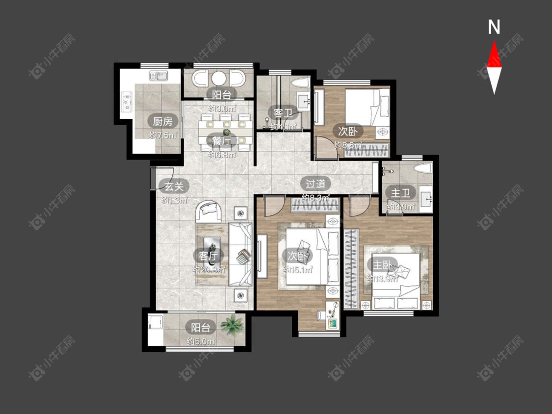 常州景瑞望府在售二手房源户型图_小牛看房