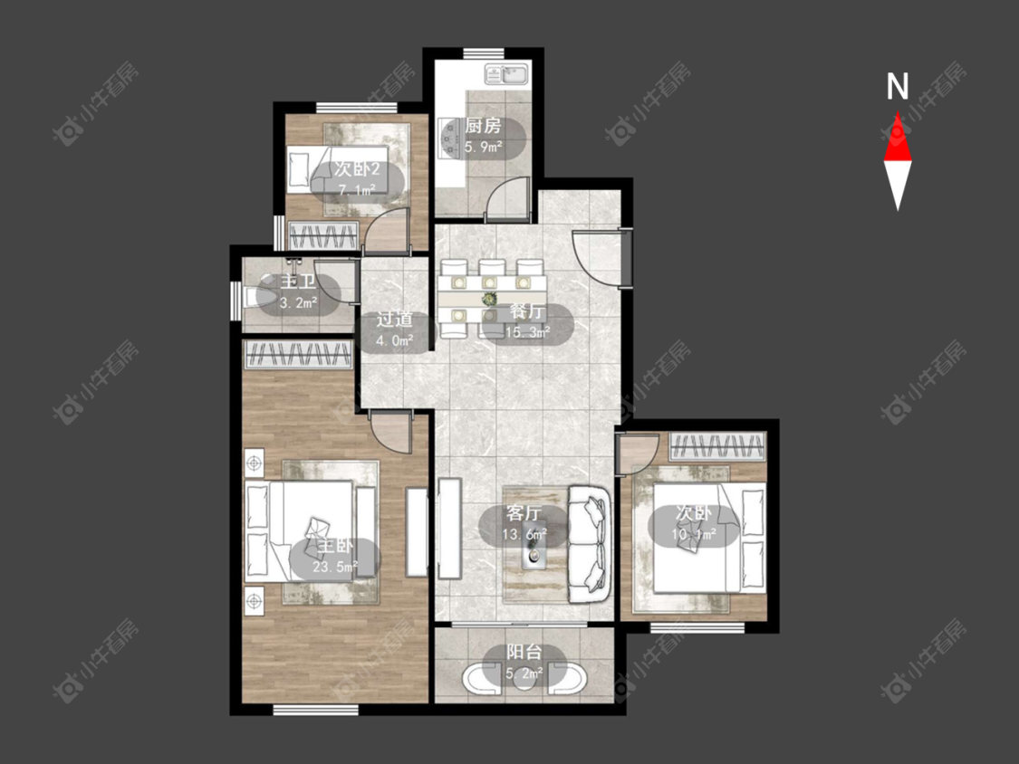 常州凤凰湖西苑在售二手房源户型图_小牛看房