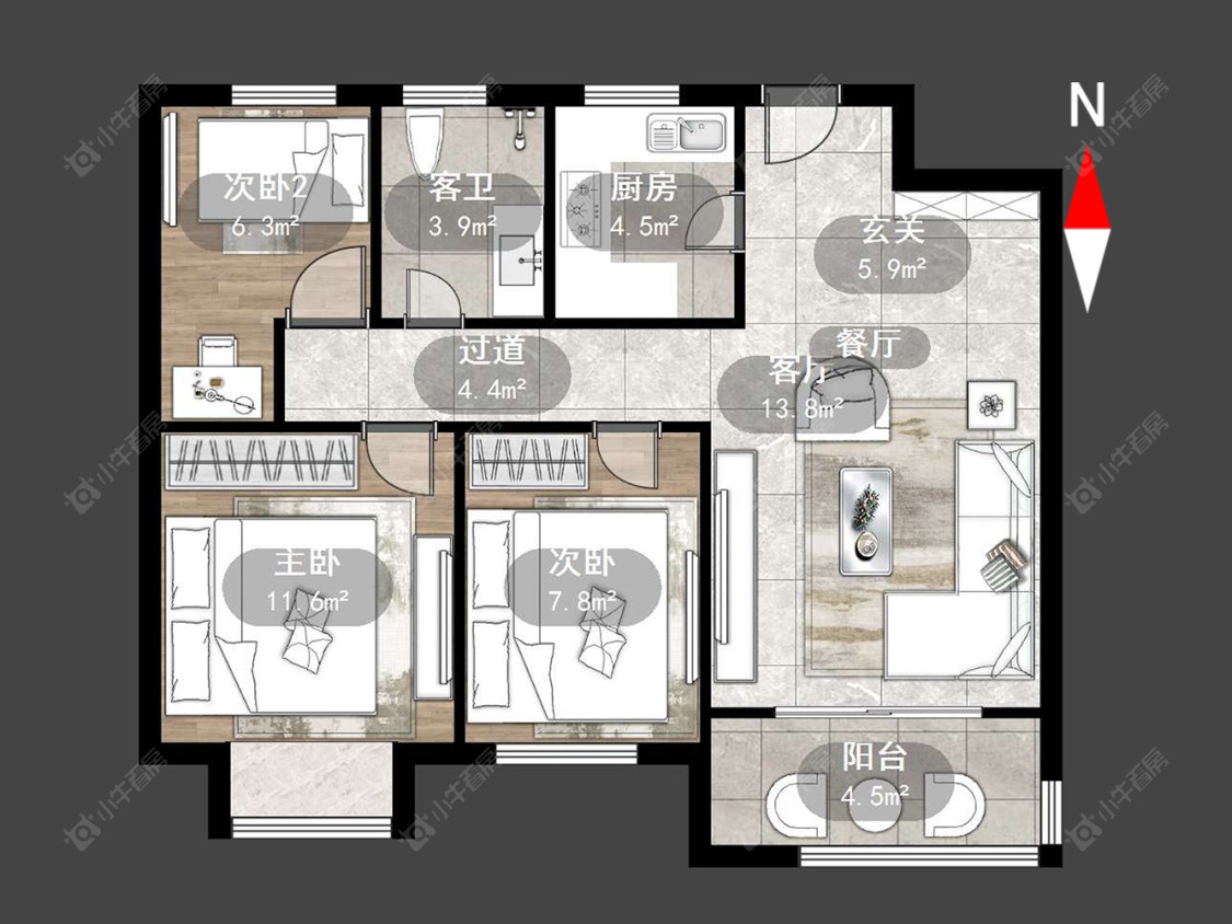常州上东区在售二手房源户型图_小牛看房