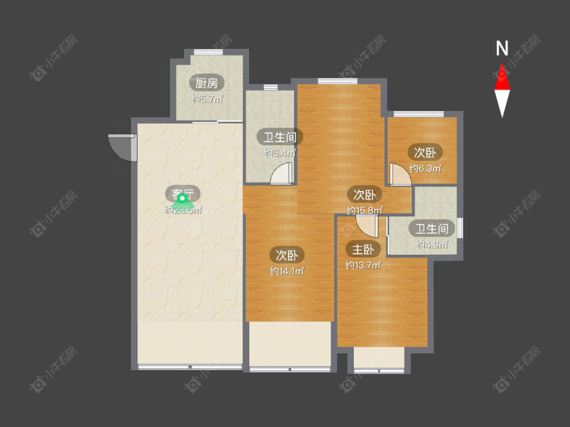 常州龙湖龙誉城四期在售二手房源户型图_小牛看房