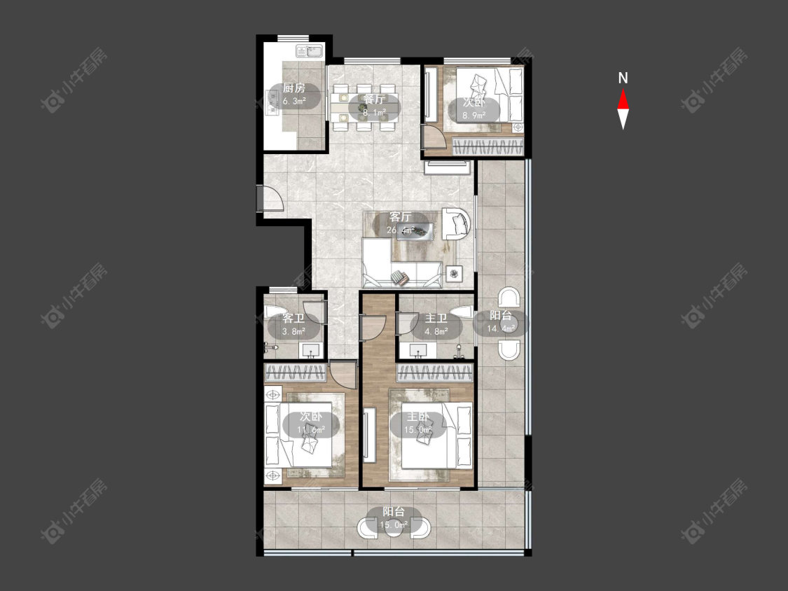 翡丽蓝湾房源户型图 常州翡丽蓝湾在售二手房源户型图_小牛看房