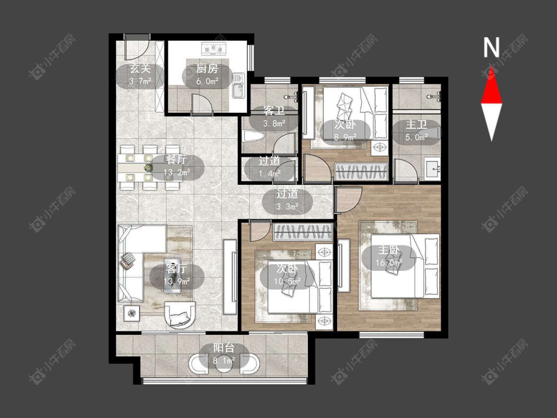 常州观湖名轩在售二手房源户型图_小牛看房