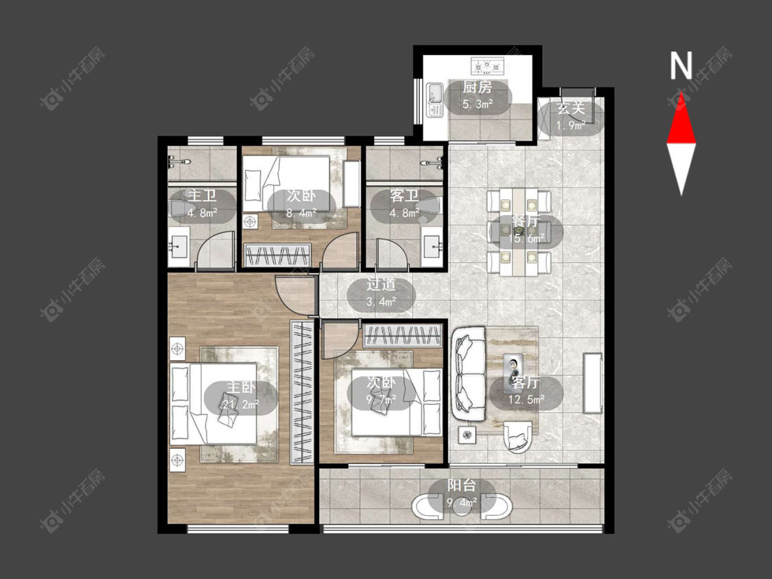 常州新城桃李郡在售二手房源户型图_小牛看房