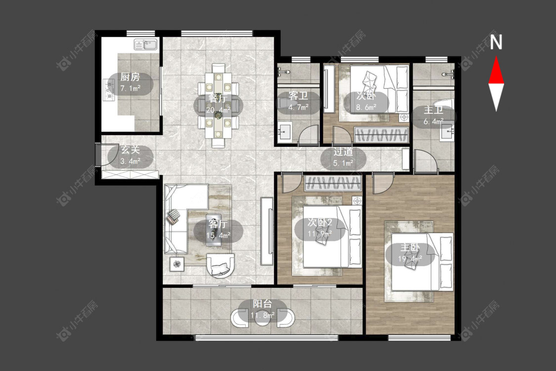 常州星河国际八区在售二手房源户型图_小牛看房
